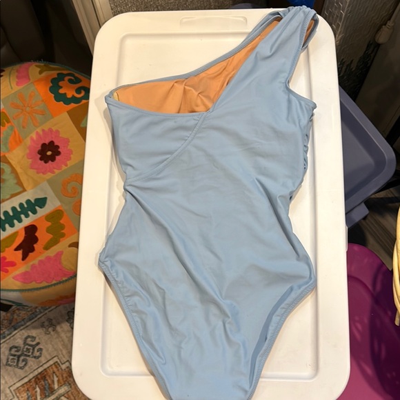 J Crew Reimagined One Shoulder Blue Swimsuit ✨🫶🏻 - Picture 3 of 8